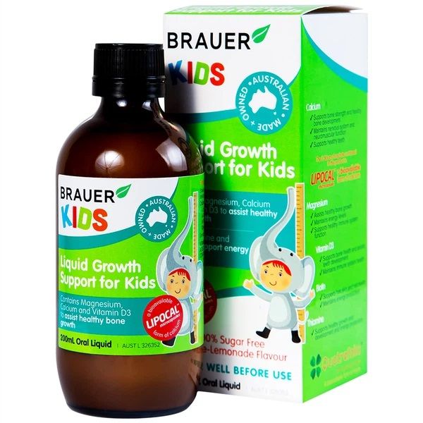 Hình ảnh 2 của siro hỗ trợ tăng chiều cao Brauer Kids Liquid Growth Support