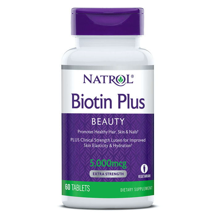 Viên Uống Dưỡng Da, Tóc và Móng Natrol Biotin Plus Lutein 5000mcg - Ảnh 1