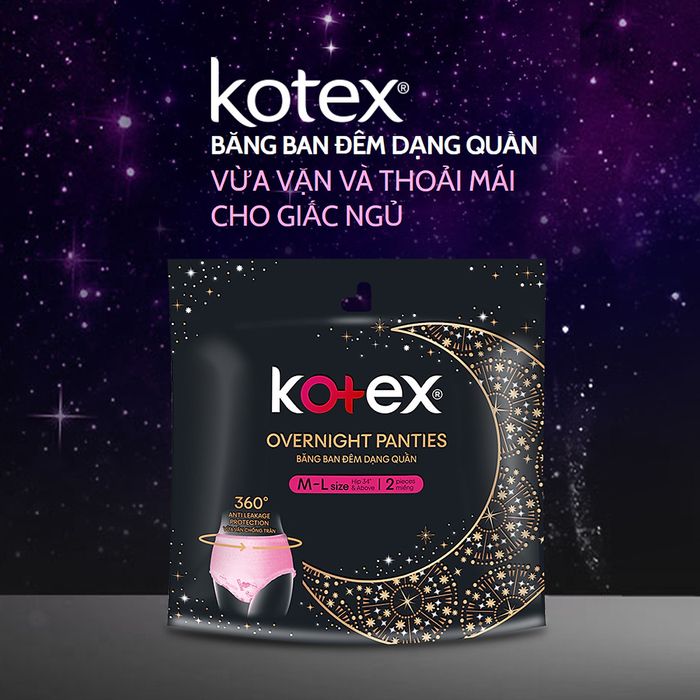 Hình ảnh 2 của băng vệ sinh ban đêm dạng quần Kotex