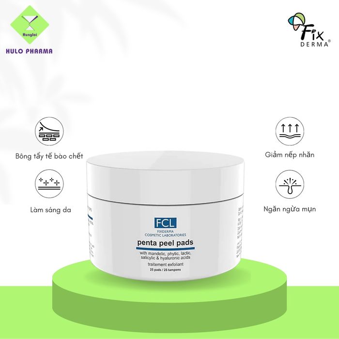 Hình ảnh Fixderma FCL PENTA PEEL PADS – Miếng Tẩy Tế Bào Chết AHA + BHA