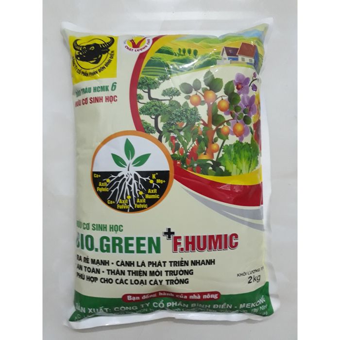 Ảnh phân bón hữu cơ sinh học Đầu Trâu HCMK 6 Bio.Green + F.Humic