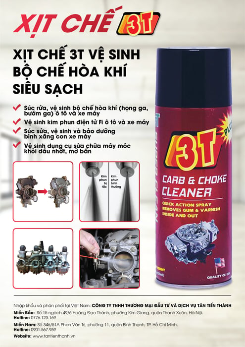 Hình ảnh chai vệ sinh bướm ga và họng ga 3T