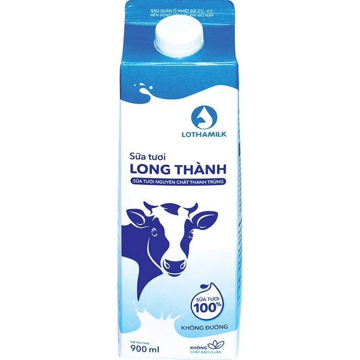 Sữa thanh trùng không đường Long Thành Lothamilk - Hình ảnh 1