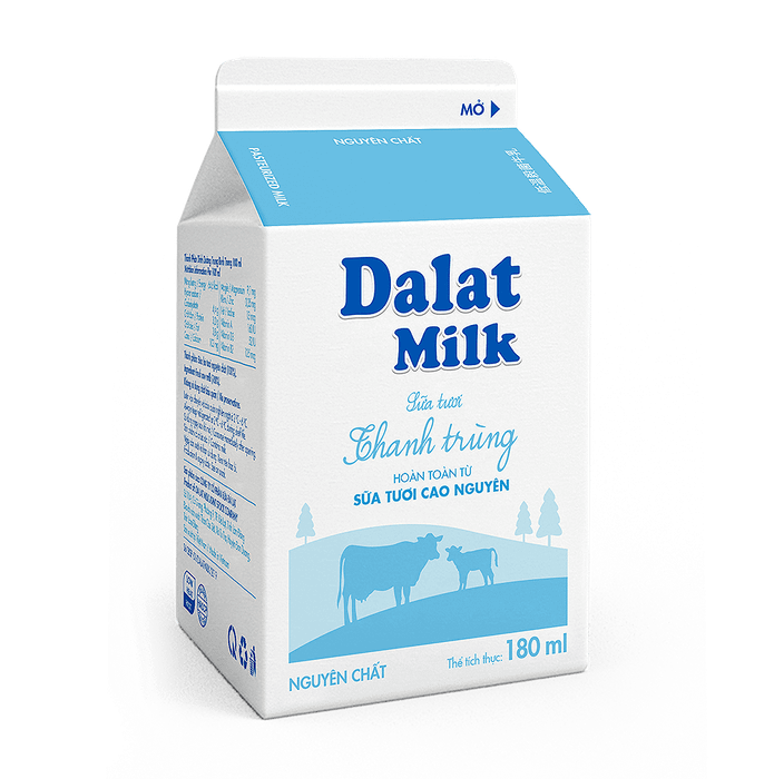 Sữa thanh trùng Dalat Milk không đường - Hình ảnh 1