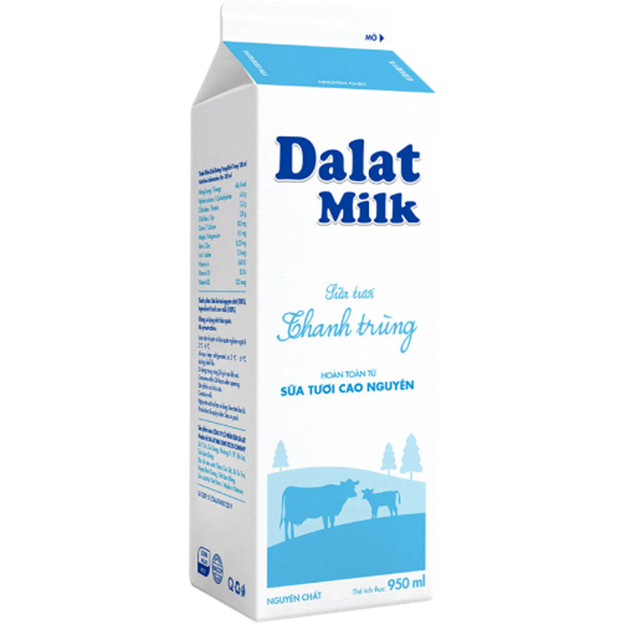 Sữa tươi thanh trùng Dalat Milk không đường - Hình ảnh 2