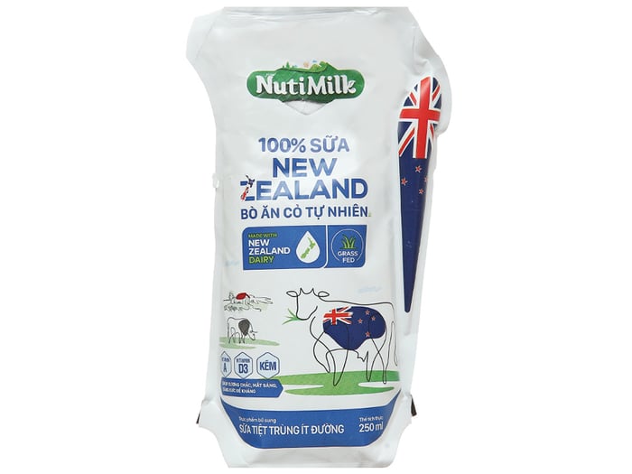 Sữa tiệt trùng ít đường NutiMilk 100% New Zealand - ảnh 1