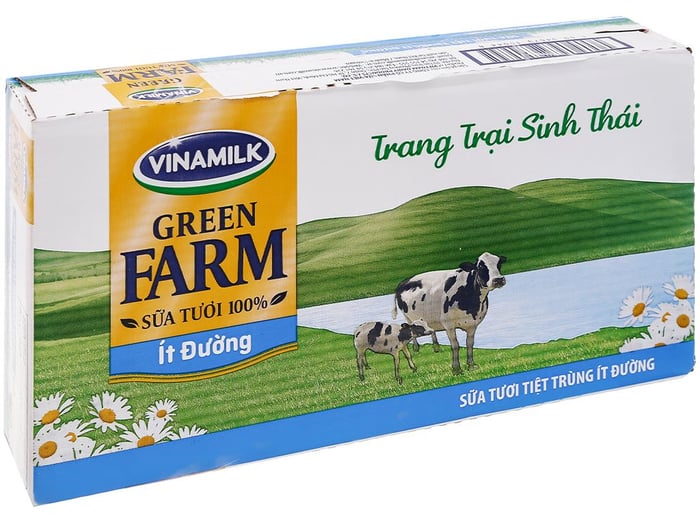 Sữa tươi tiệt trùng ít đường Vinamilk Green Farm - Hình ảnh 1