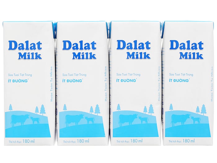 Sữa tươi tiệt trùng ít đường Dalatmilk - ảnh 2