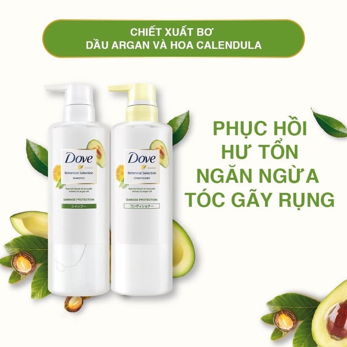 Hình ảnh sản phẩm Dầu Gội Dove Botanical Selection Vàng – Bơ Và Dầu Argan