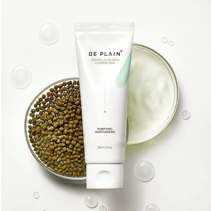 Sữa rửa mặt BEPLAIN Greenful pH-Balanced Cleansing Foam chiết xuất đậu xanh hình 1