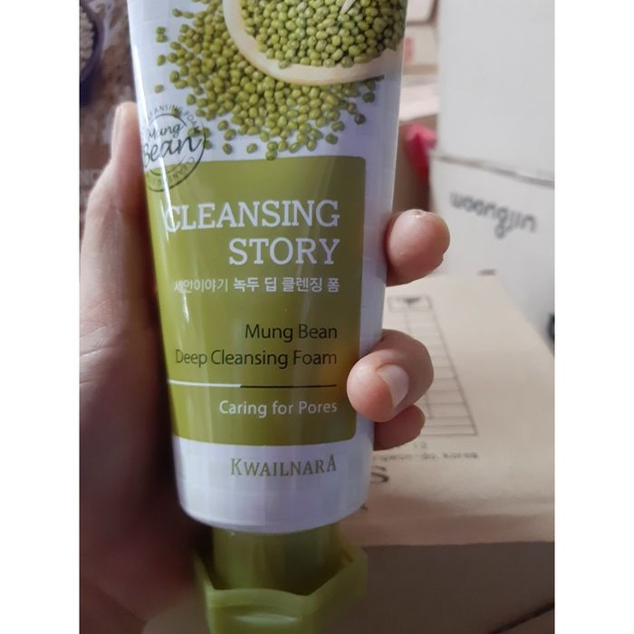 Sữa Rửa Mặt Đậu Xanh Kwailnara Mung Bean Deep Cleansing Foam hình ảnh 2