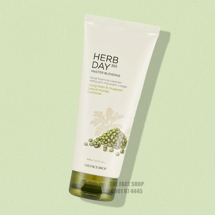 Sữa Rửa Mặt Đậu Xanh & Ngải Cứu Herb Day 365 Master Blending Foaming Cleanser hình ảnh 1