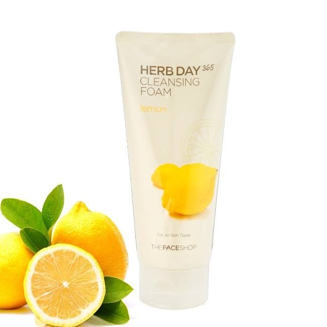 Hình ảnh 1 của sữa rửa mặt chiết xuất chanh The Faceshop – Herb Day 365 Cleansing Foam Lemon