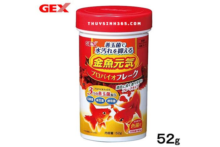 Hình ảnh thức ăn dạng miếng Gex Goldfish Happy Probio Flake cho cá vàng (Ảnh 1)