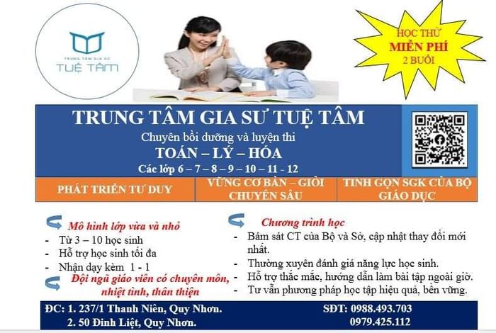 Trung Tâm Gia Sư Tuệ Tâm - Các môn Toán, Lý, Hóa hình ảnh 2