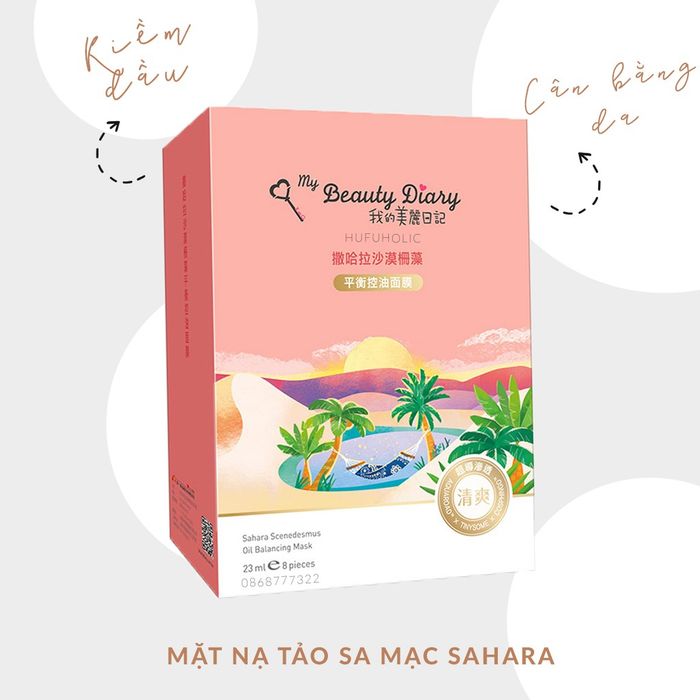 Mặt nạ giấy My Beauty Diary Sahara Scenedesmus Oil Balancing Mask - Hình 2