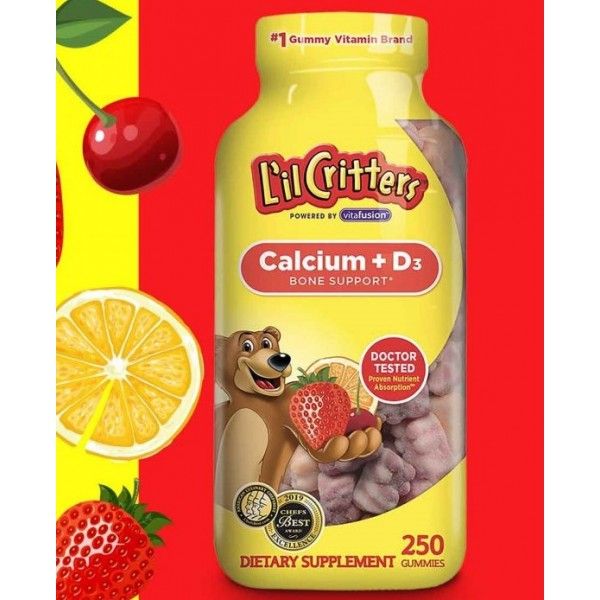 Hình ảnh kẹo dẻo tăng chiều cao L'il Critters Calcium With Vitamin D3