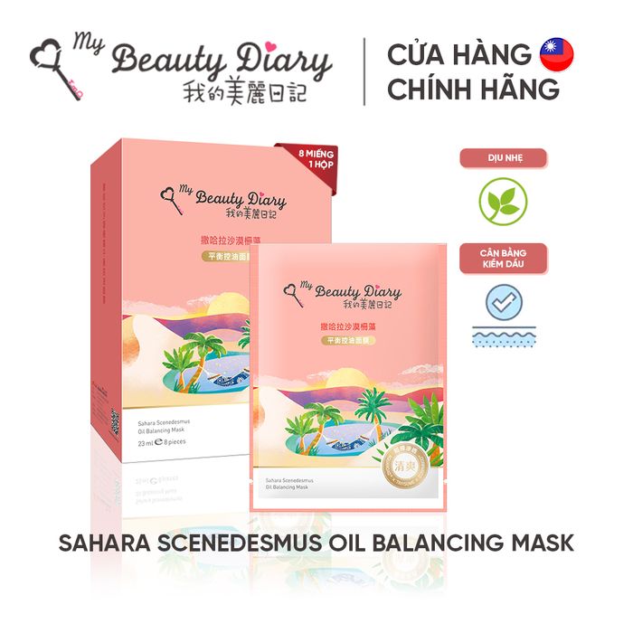 Mặt nạ giấy My Beauty Diary Sahara Scenedesmus Oil Balancing Mask - Hình 1