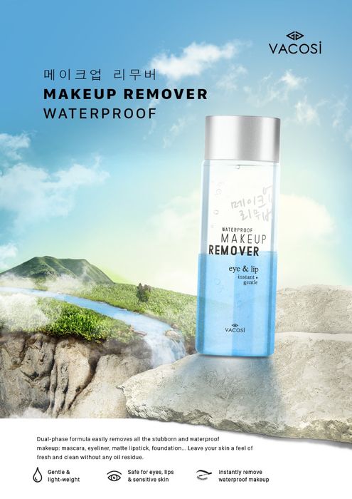 Hình ảnh Nước Tẩy Trang Mắt Môi VACOSI Water Proof Makeup Remover Eye & Lip 1