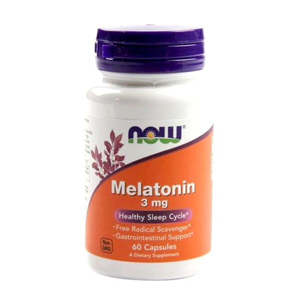 Hình ảnh viên uống hỗ trợ giấc ngủ Melatonin 3mg Now 1