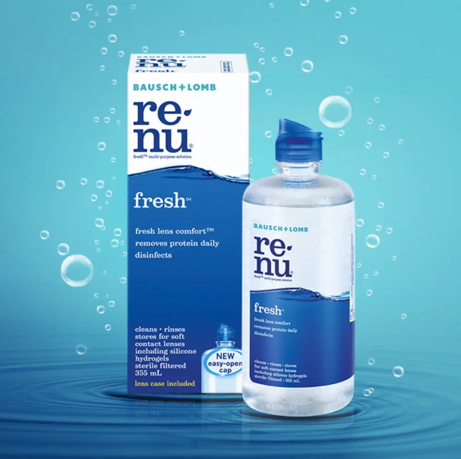 Hình ảnh dung dịch rửa và ngâm kính áp tròng Renu 2