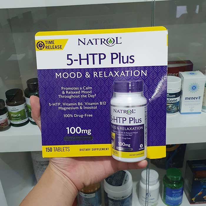 Hình ảnh viên uống Natrol 5-HTP Plus 200mg giảm căng thẳng