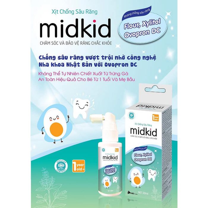 Xịt Ngăn Ngừa Sâu Răng Midkid Dành Cho Trẻ Em - Hình 1