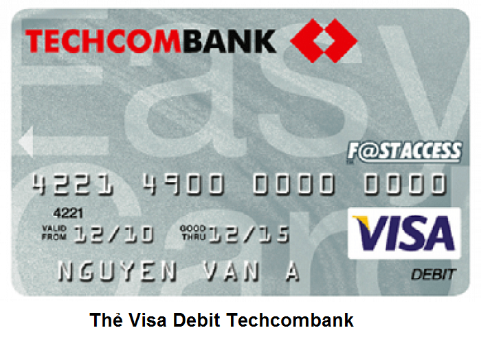 Hình ảnh thẻ Debit Techcombank Visa 1