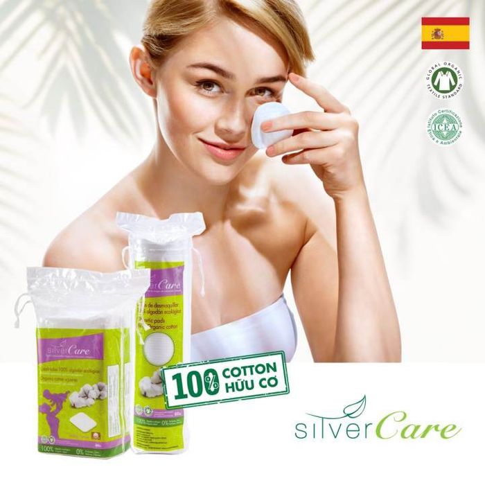 Bông Tẩy Trang Hữu Cơ Tròn Silvercare - Hình 2