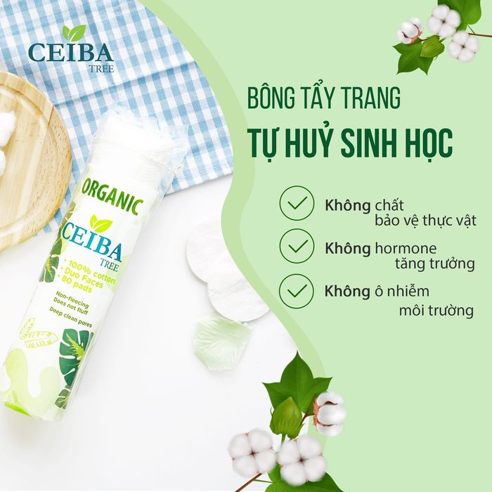 Bông Tẩy Trang Hữu Cơ Ceiba Organic 100% Cotton - Hình ảnh 2