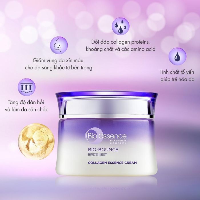 Hình ảnh 1 của Kem Dưỡng Sáng Da Ban Ngày Bio-essence Bio-Bounce Bird's Nest Collagen Essence Cream