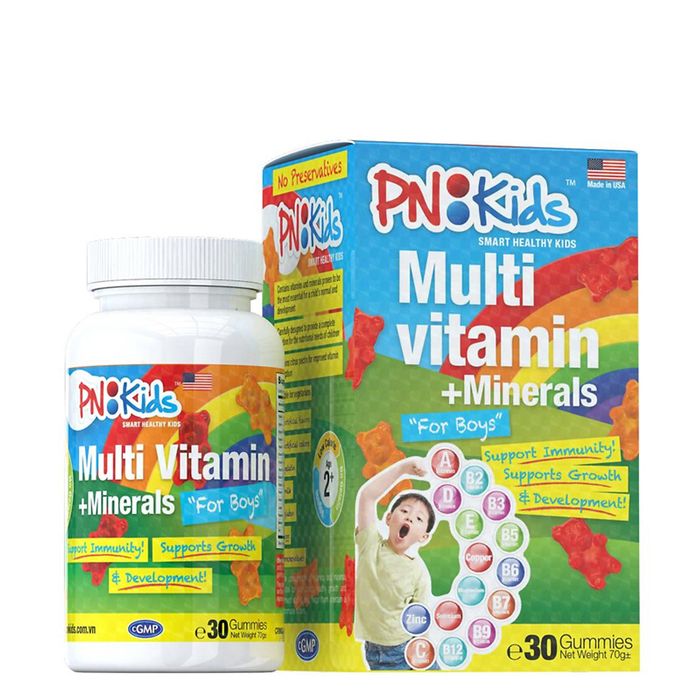 Hình ảnh kẹo dẻo bổ sung vitamin và khoáng chất PNKids Multivitamin + Minerals - 1