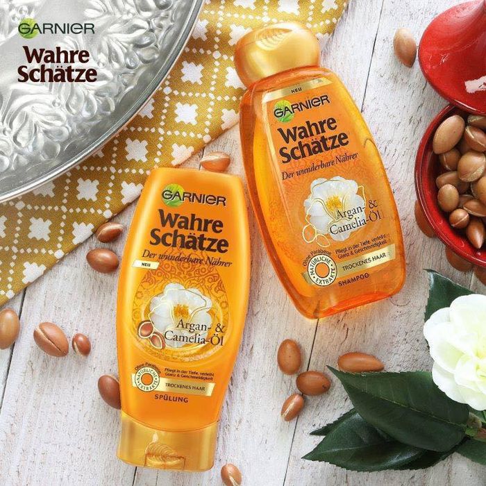 Hình ảnh 2 của Dầu Gội Garnier Wahre Schatze Tinh Dầu Argan & Hoa Camelia