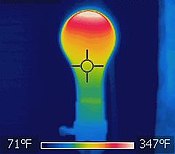 Hình ảnh của bóng đèn qua nhiệt hồng ngoại