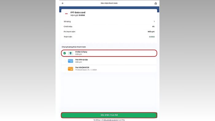Hướng dẫn nạp thẻ Gate qua ví điện tử 9Pay - Bước 3