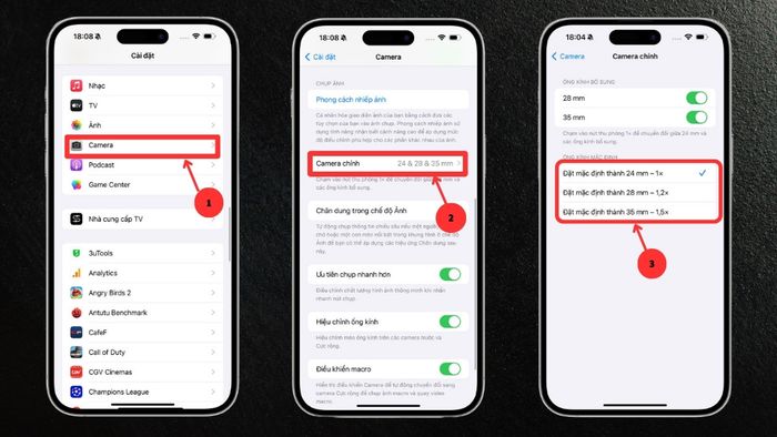 Cách thay đổi tiêu cự của camera chính trên iPhone 15 Pro Max