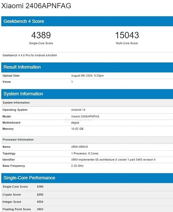 Xiaomi 14T đã xuất hiện trên Geekbench