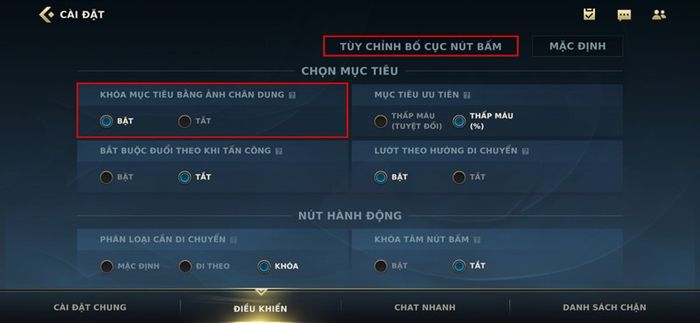 Tùy chỉnh các phím bấm