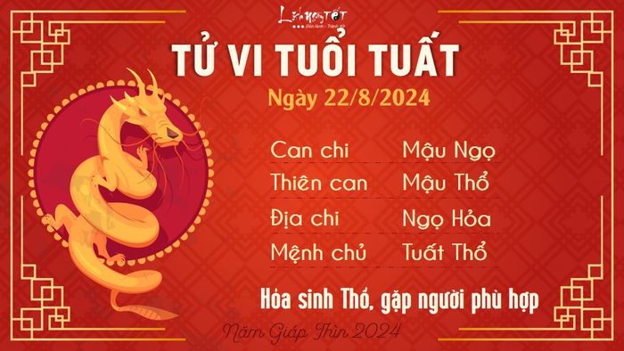 Tử vi hàng ngày 22/8/2024 - Tuất