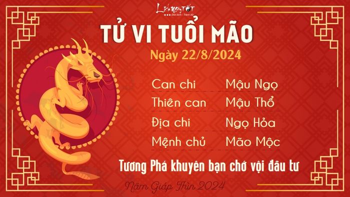 Tử vi hàng ngày 22/8/2024 - Tuổi Mão