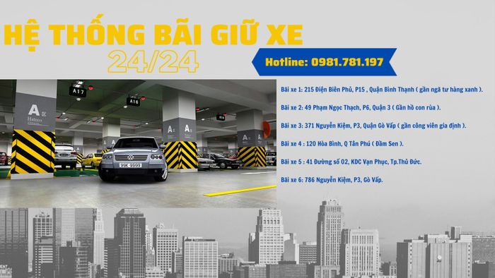 Hệ thống Bãi đậu xe 24/24 ảnh 1