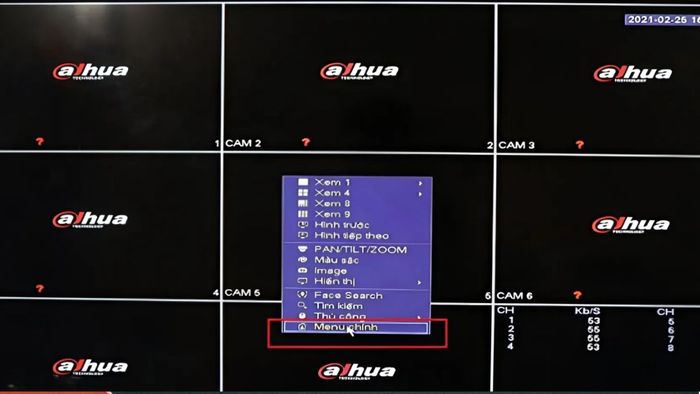 cài đặt giờ camera Dahua trên TV