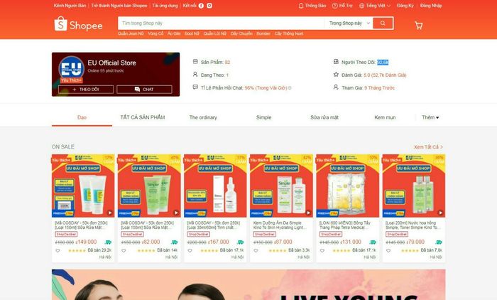Hình ảnh đầu tiên của EU Official Store