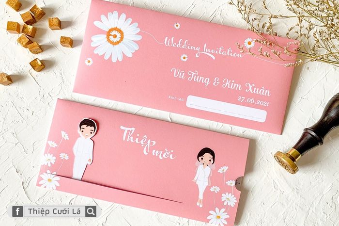Thiệp Cưới Lá - Hình ảnh 2