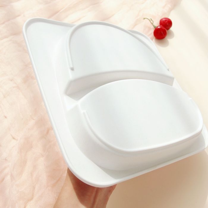 Khay ăn dặm chia 2 ngăn từ tre bamboo kháng khuẩn cho bé của Royalcare D7006, hình ảnh 1