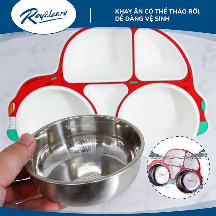 Khay ăn dặm inox cao cấp cho bé từ Royalcare, hình ảnh 2