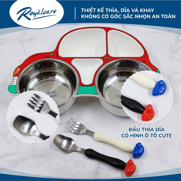 Khay ăn dặm cho bé bằng inox cao cấp của Royalcare, hình ảnh 1