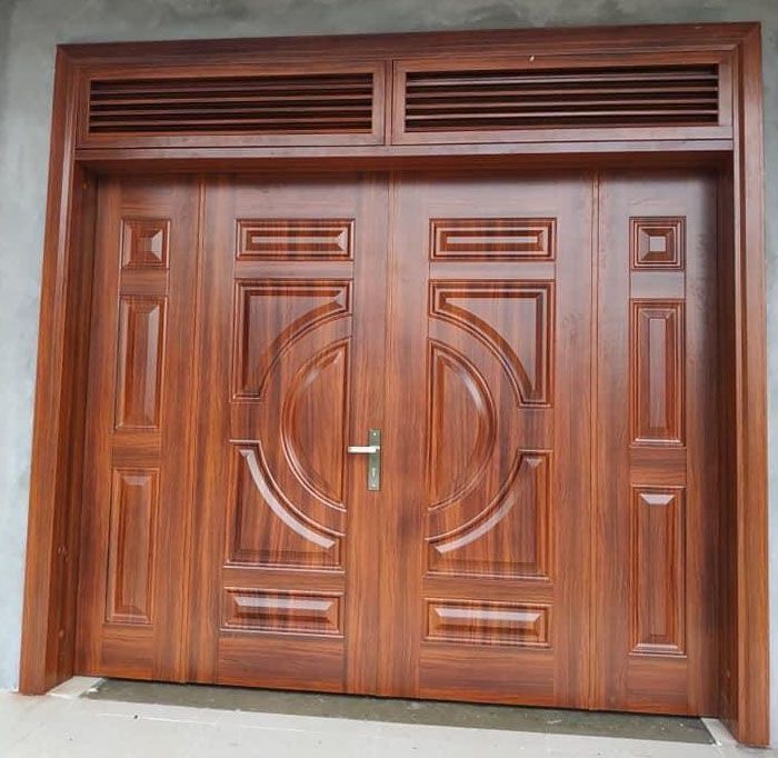 Hình ảnh cửa thép vân gỗ Hoa Vĩ 1