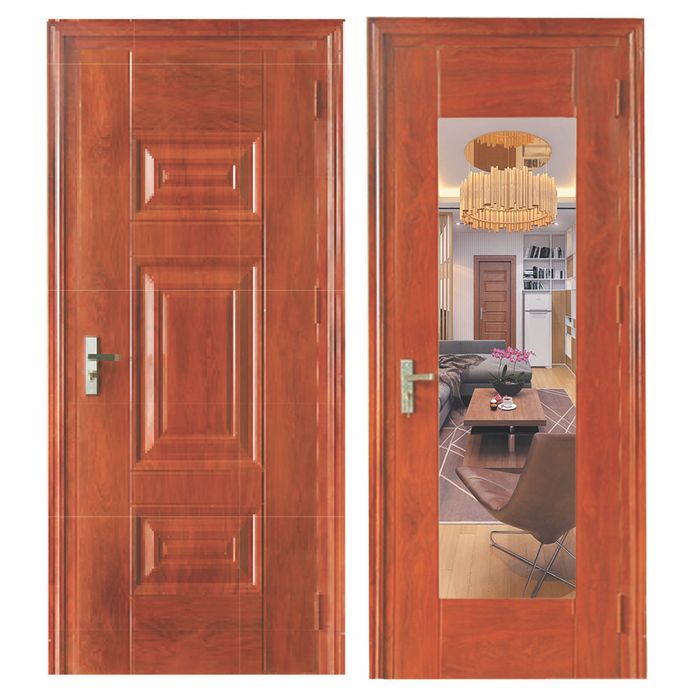 Hình ảnh cửa thép vân gỗ Lê Dân 2