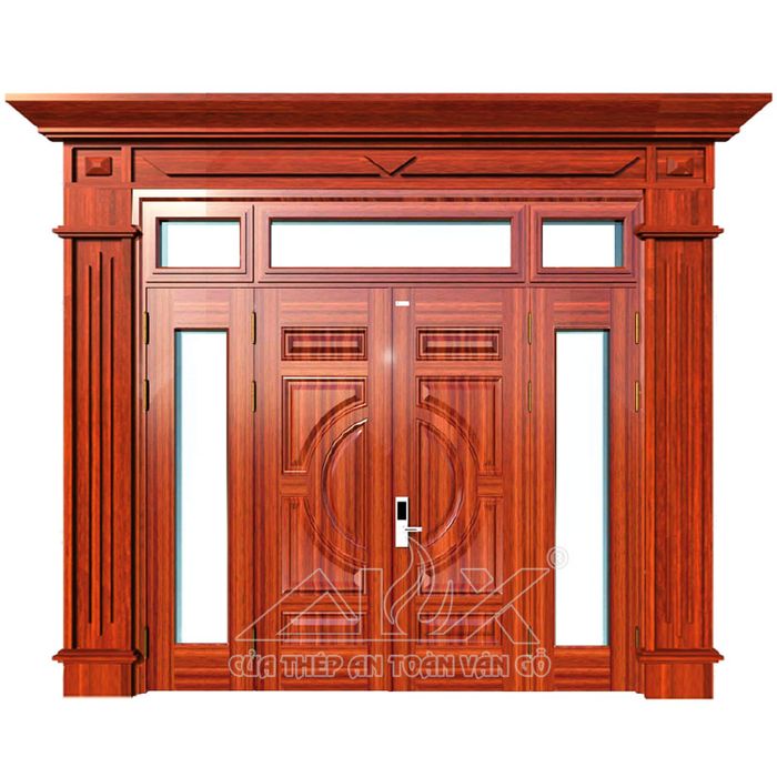 Hình ảnh cửa thép vân gỗ Alux 1